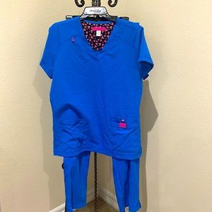 Betsey Johnson Royal Blue Scrubs Size Medium